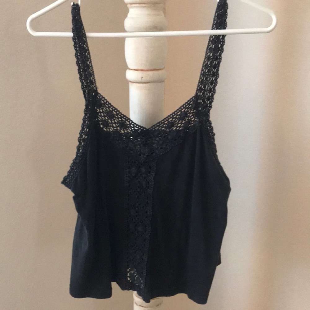 Black crochet Altar’d State tank top